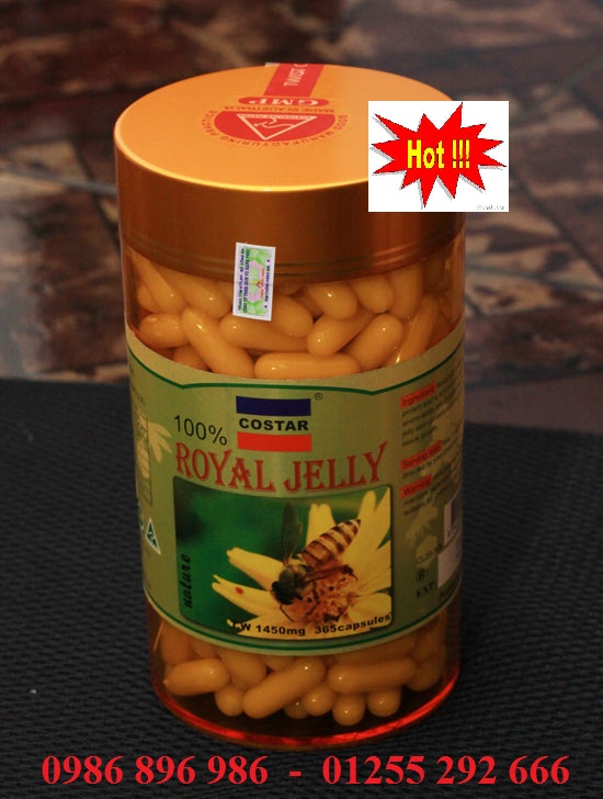 Vien Sua ong chua Uc Costar Royal Jelly 1450 Mg KM mua 3 tang 1