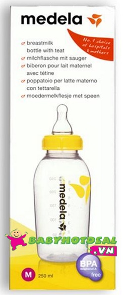 Binh sua Medela num vu nhua PP 250ml va 150ml