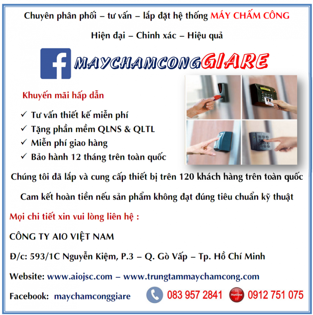 Khuyen mai hap dan khi mua may cham cong gia re o AIO Viet Nam