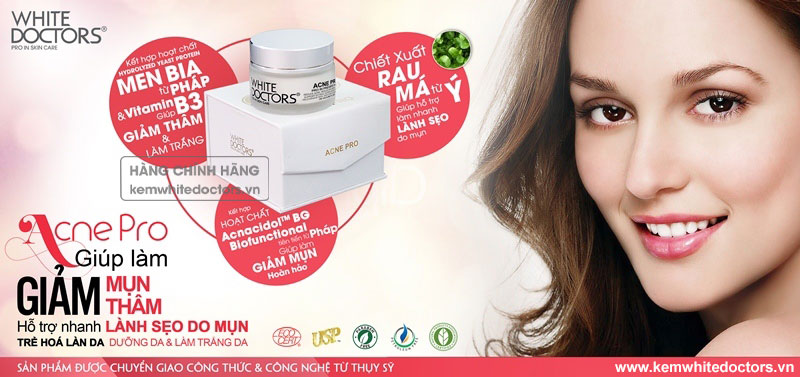 Kem tri mun White Doctors Acne Pro co diet mun tan goc