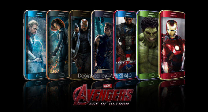 Nguoi ham mo cac sieu anh hung Avengers se phat them voi nhung chiec Galaxy S6 Edge nay