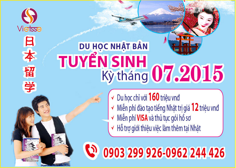 Tuyen sinh du hoc Nhat Ban 2015 dot nhap hoc thang 72015