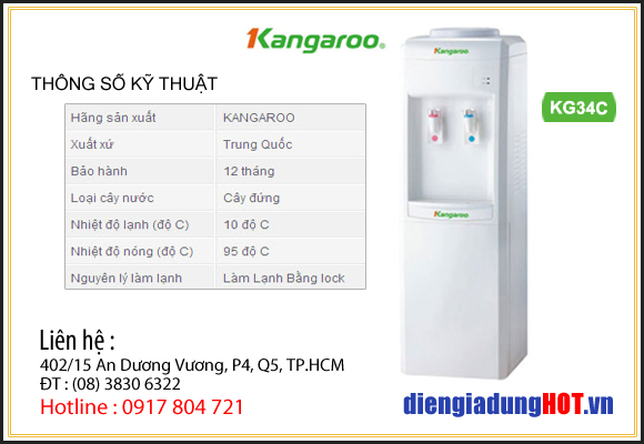 Cay nuoc nong lanh Kangaroo KG34C giam gia Tet Binh Than