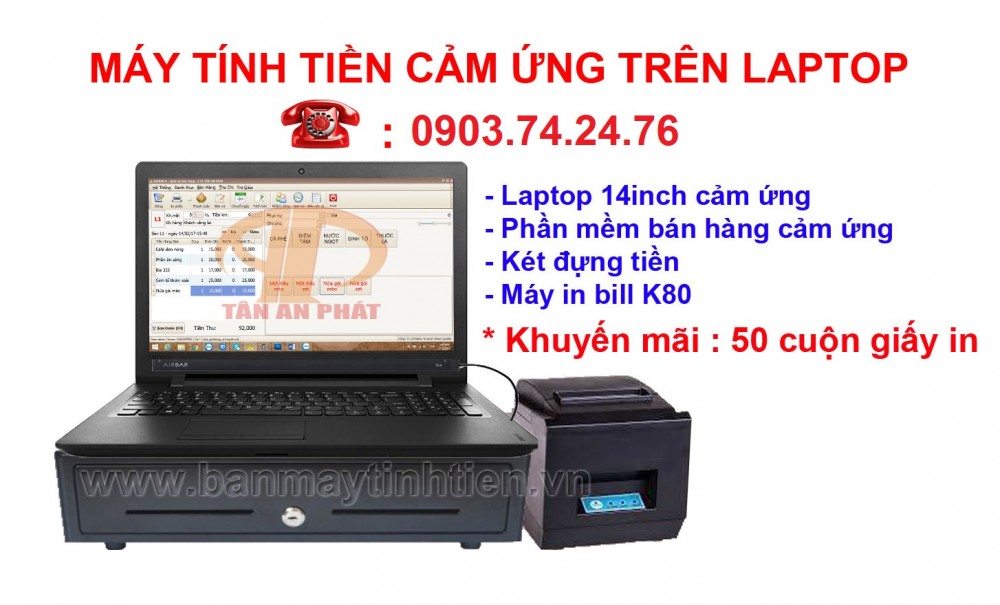 Cung cap may laptop cam ung tinh tien cho quan an quan lau